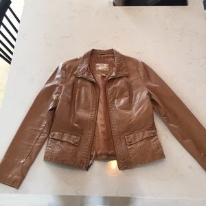 Brown faux leather jacket